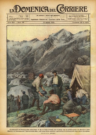 Kemping Touring Club w Conca di By, w Dolinie Aosty, który odbywa się z? autorstwa Achille Beltrame