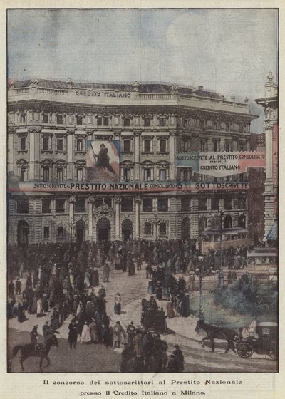 Konkurs subskrybentów Pożyczki Krajowej w Credito Italiano w Mediolanie autorstwa Achille Beltrame