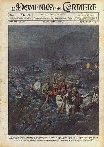 Terror w dolinie San Francisquito w Kalifornii autorstwa Achille Beltrame