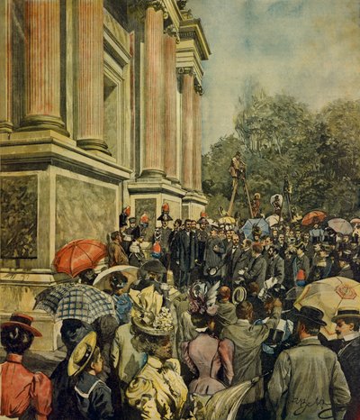 Inauguracja pierwszej międzynarodowej wystawy sztuki w Wenecji, Achille Beltrame (1871-1945), z La Domenica del Corriere, 30 kwietnia 1899 autorstwa Achille Beltrame
