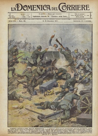 Epicka walka pod Col Della Berretta autorstwa Achille Beltrame