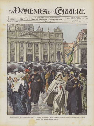 Zakończenie papieskich świąt jubileuszowych, Plac św. Piotra po Wielkiej Ceremonii? autorstwa Achille Beltrame