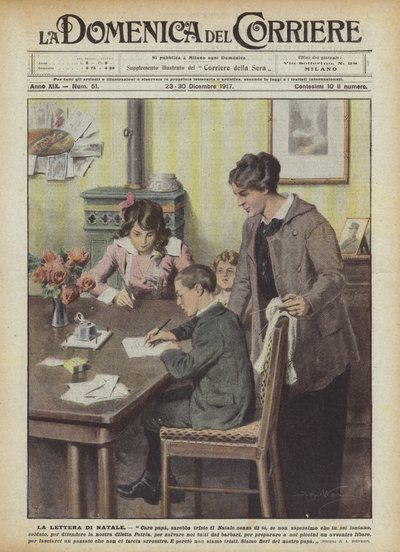 List bożonarodzeniowy autorstwa Achille Beltrame