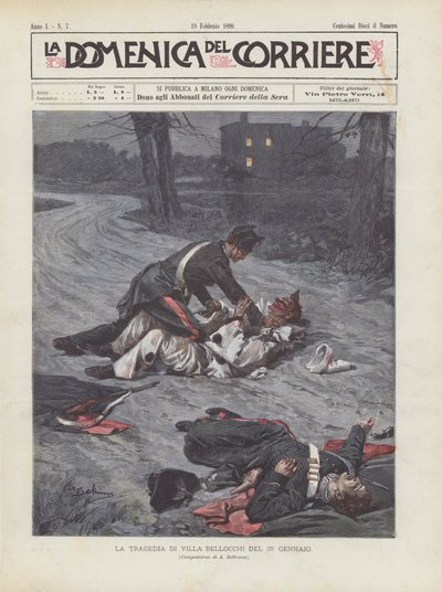 Tragedia Villa Bellocchi z 29 stycznia autorstwa Achille Beltrame