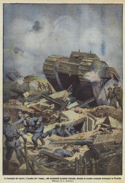 Bitwa potworów autorstwa Achille Beltrame