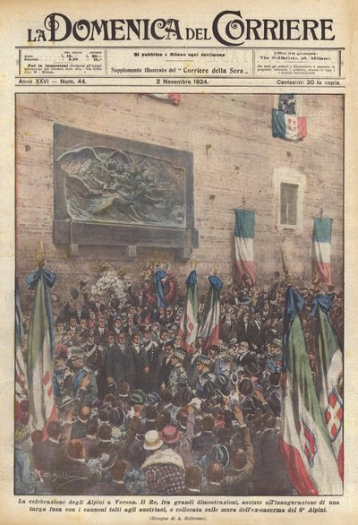 Obchody Alpini w Weronie autorstwa Achille Beltrame