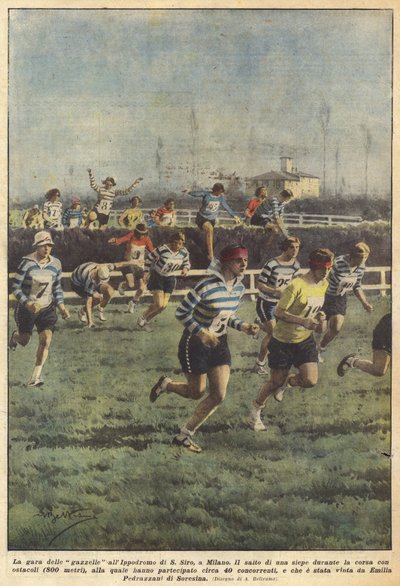 Wyścig gazeli na hipodromie SAN Siro w Mediolanie autorstwa Achille Beltrame