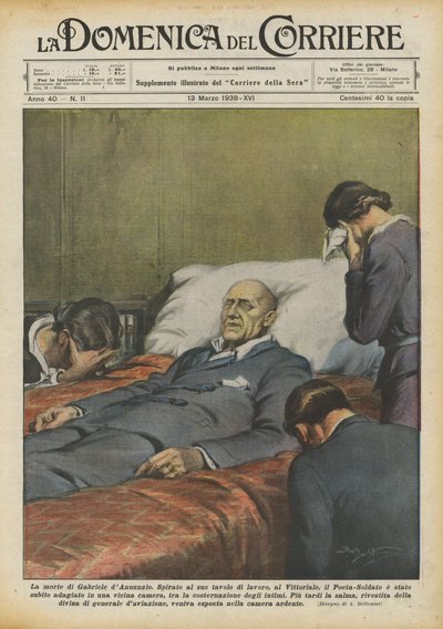 Śmierć Gabriele dAnnunzio autorstwa Achille Beltrame
