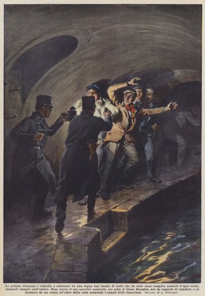 Czy wiedeńskiej policji udało się złapać bandę złodziei w kanale, który istnieje od siedmiu lat? autorstwa Achille Beltrame