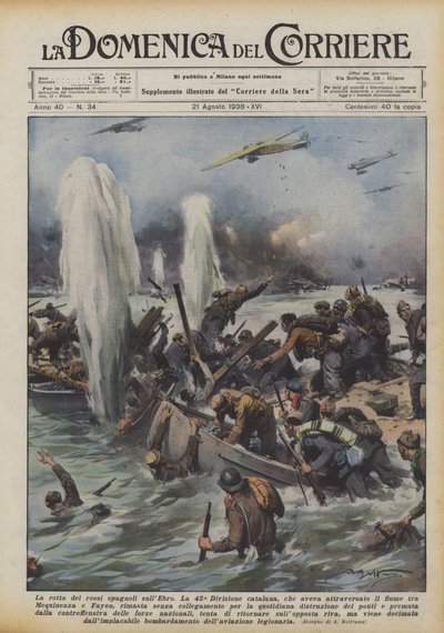 Trasa hiszpańskich czerwonych na Ebro autorstwa Achille Beltrame