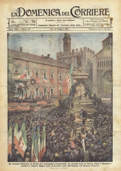 Uroczysta ceremonia w Trydencie z okazji aneksji autorstwa Achille Beltrame