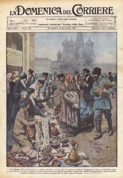 Tragedia nowej biedoty w Moskwie (kolor lito) autorstwa Achille Beltrame