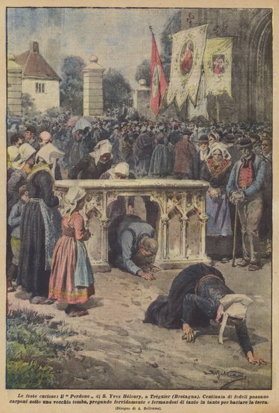 Ciekawe festiwale, Ułaskawienie S Yves Heloury, w Treguier (Bretania) autorstwa Achille Beltrame