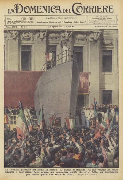 Triumfalne dni Duce na Sycylii autorstwa Achille Beltrame