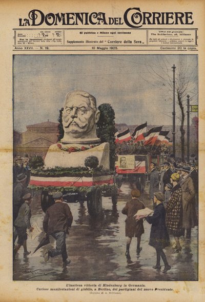 Oczekiwane zwycięstwo Hindenburga w Niemczech autorstwa Achille Beltrame