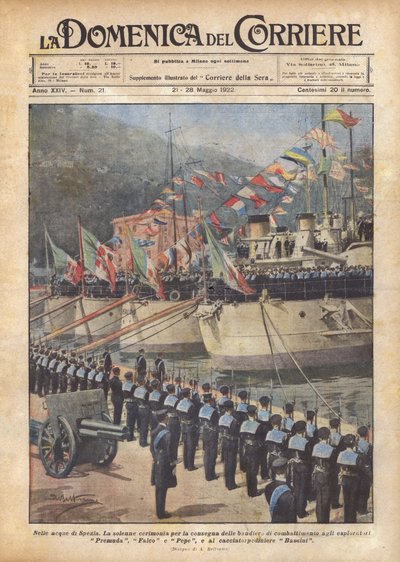 W wodach La Spezia autorstwa Achille Beltrame