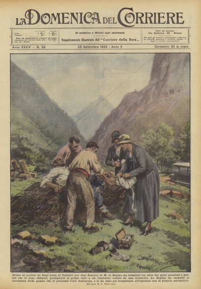 Przed wyjazdem z SantAnna di Valdieri do San Rossore, Królowa S M stworzyła kolejnego boga? autorstwa Achille Beltrame