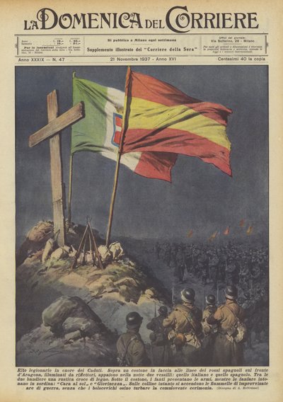 Legionowy obrzęd ku czci poległych autorstwa Achille Beltrame