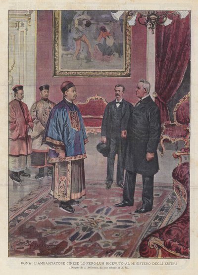 Rzym, ambasador Chin Lo-Feng-Luh odebrany w Ministerstwie Spraw Zagranicznych autorstwa Achille Beltrame