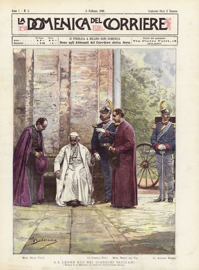 SS Leon XIII w Ogrodach Watykańskich autorstwa Achille Beltrame