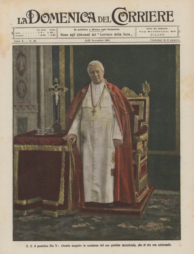 S S Papież Pius X, portret wykonany z okazji jego kapłańskiego jubileuszu, który jest obecnie obchodzony autorstwa Achille Beltrame