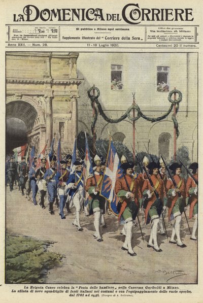 Brygada Cueno świętuje Festiwal Flag autorstwa Achille Beltrame