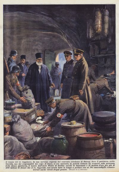 Skarb zbiegłego króla (litografia kolorowa) autorstwa Achille Beltrame