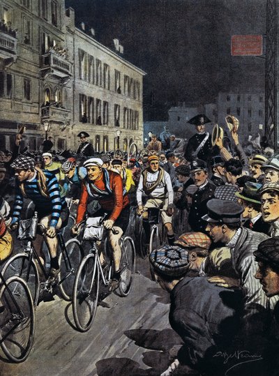 Wycieczka po Włoszech zaczynająca się od Mediolanu, z La Domenica del Corriere we Włoszech autorstwa Achille Beltrame