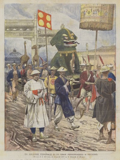 Uroczysty pogrzeb wielkiej osoby w Pekinie autorstwa Achille Beltrame