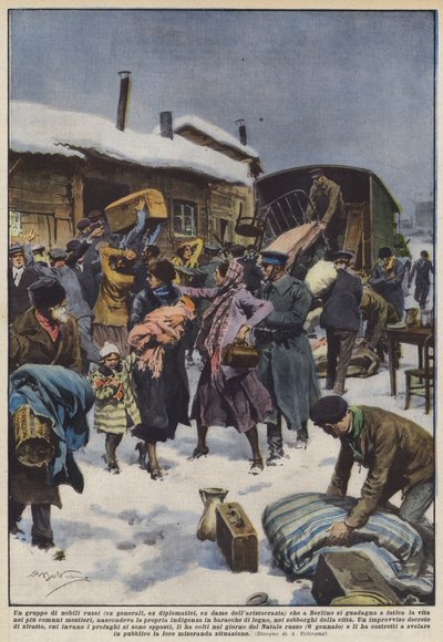 Grupa rosyjskich szlachciców (byłych generałów, byłych dyplomatów, byłych dam arystokracji) niż w Berlinie? autorstwa Achille Beltrame