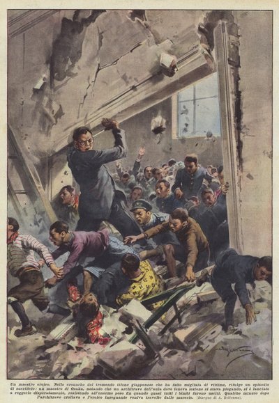 Bohaterski nauczyciel autorstwa Achille Beltrame