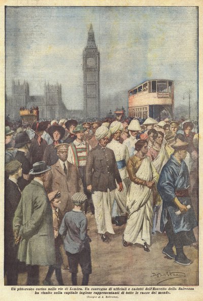 Malownicza procesja ulicami Londynu autorstwa Achille Beltrame