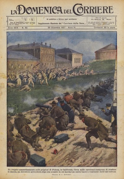 Tragiczny bunt w więzieniach Folsom w Kalifornii autorstwa Achille Beltrame