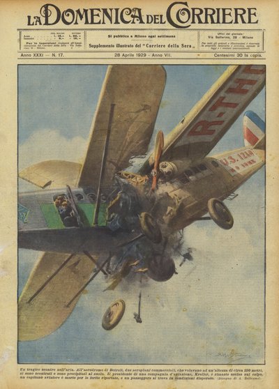 Tragiczne starcie w powietrzu autorstwa Achille Beltrame