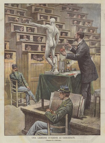 Lekcja higieny dla więźniów autorstwa Achille Beltrame