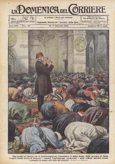 Nowość w wystawnym rycie Konstantynopola dla inwestytury Abdula Megida autorstwa Achille Beltrame