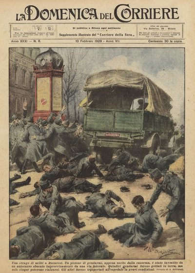 Masakra żołnierzy w Bukareszcie autorstwa Achille Beltrame