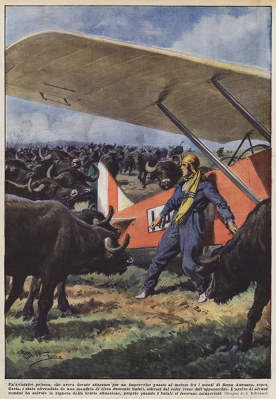 Polski lotnik, który musiał lądować z powodu nagłej awarii silnika w górach? autorstwa Achille Beltrame