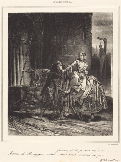 Joanna z Burgundii autorstwa Achille Devéria