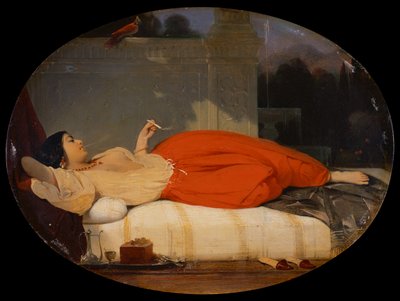 Odaliska, ok. 1830-35 (olej na płycie) autorstwa Achille Devéria