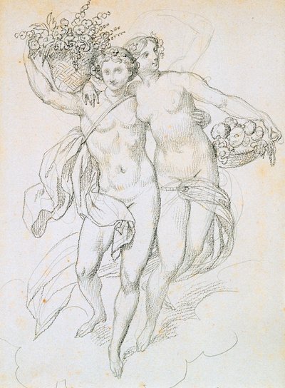 Psyche i Kupidyn, c1820-1857 autorstwa Achille Devéria