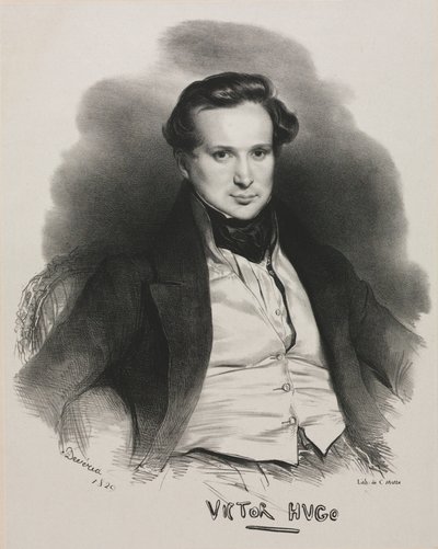 Wiktor Hugo, 1829. autorstwa Achille Devéria