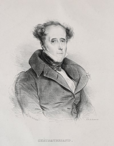 Francois René Auguste Victome de Chateaubriand autorstwa Achille Devéria