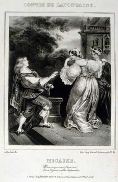 Ilustracja z „Nicaise” z Opowieści La Fontaine autorstwa Achille Devéria