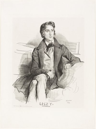 Portret Franciszka Liszta autorstwa Achille Devéria