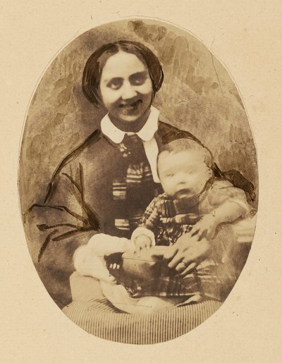 [Portret Marie Devéria z synem]. autorstwa Achille Devéria