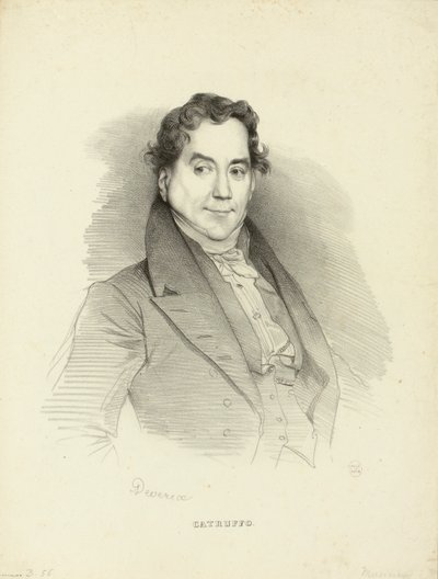 Portret piosenkarza i kompozytora Gioseffo Catrufo 1771-1851 , 1830. autorstwa Achille Devéria