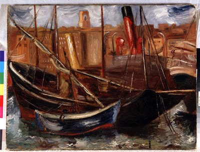 Łodzie i łodzie w starym porcie w Marsylii autorstwa Achille Emile Othon Friesz