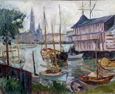 Staw z łodziami rybackimi Obraz Achille-Emile (Achille Emile) Othon Friesz (1879-1949) XX wiek Le Havre, Musee des Beaux Arts autorstwa Achille Emile Othon Friesz