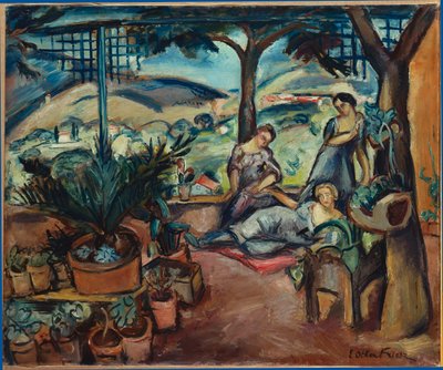 Kobiety na tarasie (olej na płótnie) autorstwa Achille Emile Othon Friesz